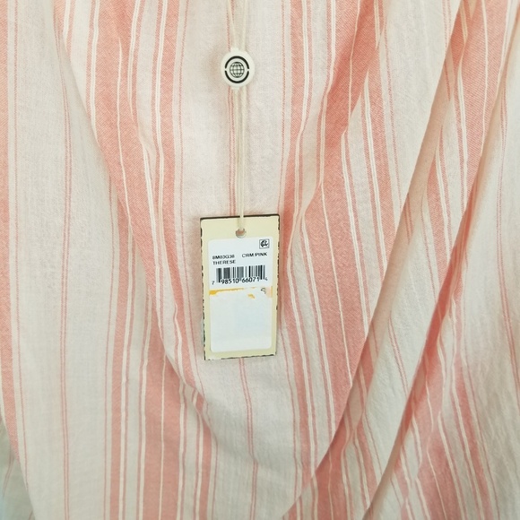 Max Studio Pink Cream Striped Off Shoulder Top - Picture 5 of 7